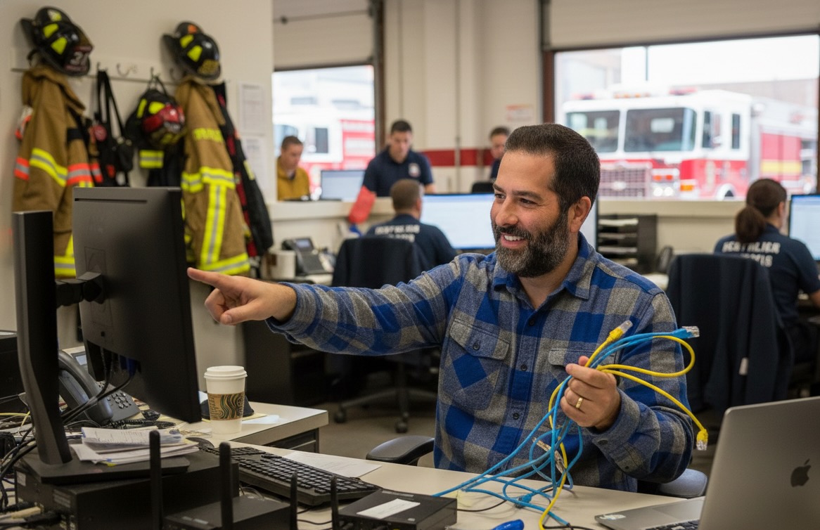 Joel from Tahoe Tech Group providing on-site IT support
